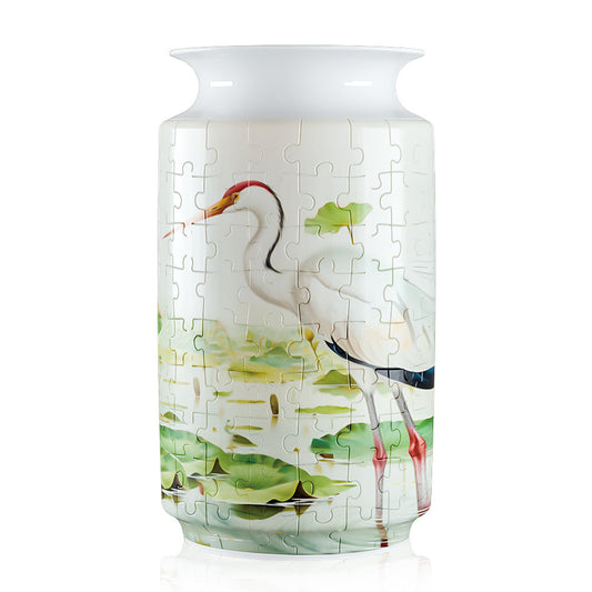 Colorful Style 1 DIY 3D Puzzle Vase - Creative Jigsaw Flower Holder with Waterproof Liner - Decorative Home Accent & Unique Gift