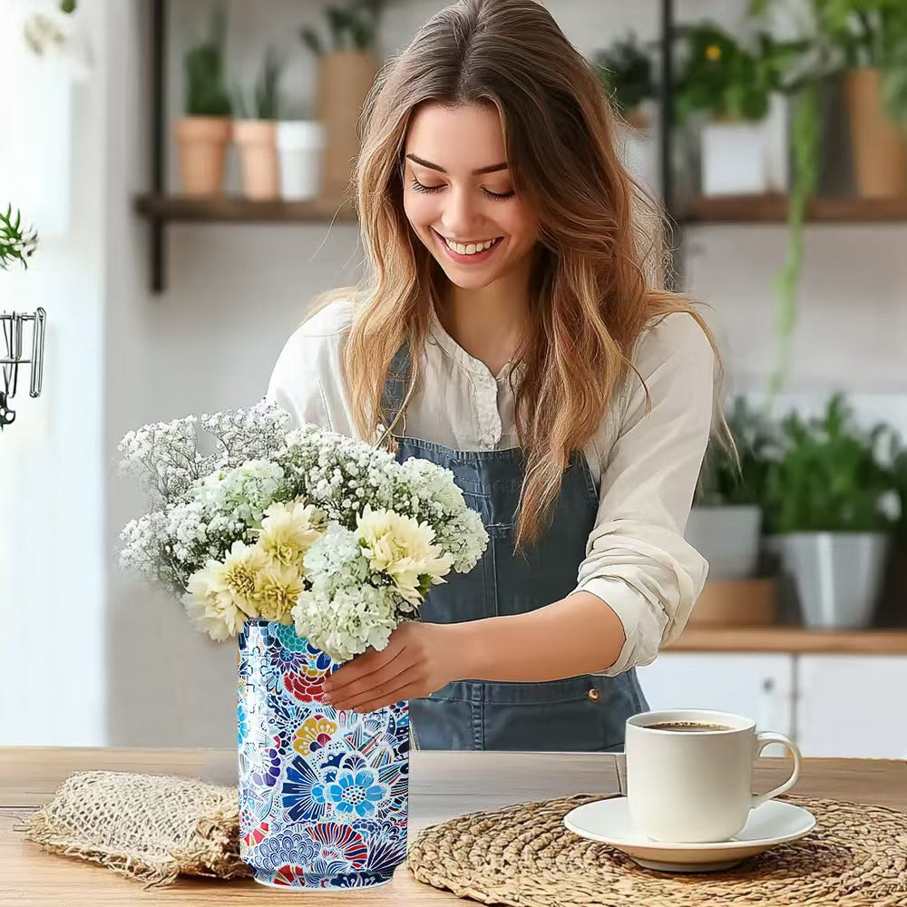 Colorful Style 2 DIY 3D Puzzle Vase - Creative Jigsaw Flower Holder with Waterproof Liner - Decorative Home Accent & Unique Gift  - Image 4
