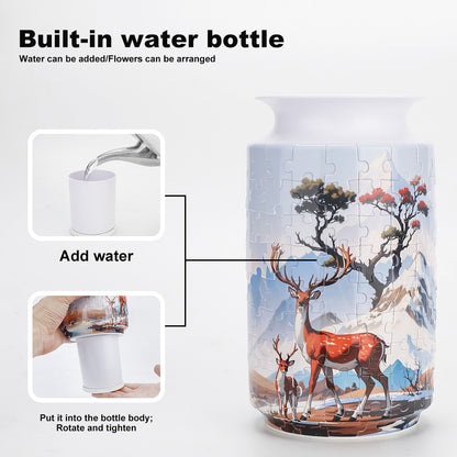Colorful Style 3 DIY 3D Puzzle Vase - Creative Jigsaw Flower Holder with Waterproof Liner - Decorative Home Accent & Unique Gift  - Image 6