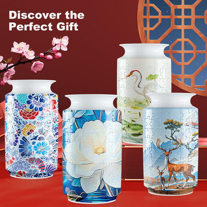 Colorful Style 4 DIY 3D Puzzle Vase - Creative Jigsaw Flower Holder with Waterproof Liner - Decorative Home Accent & Unique Gift  - Image 2