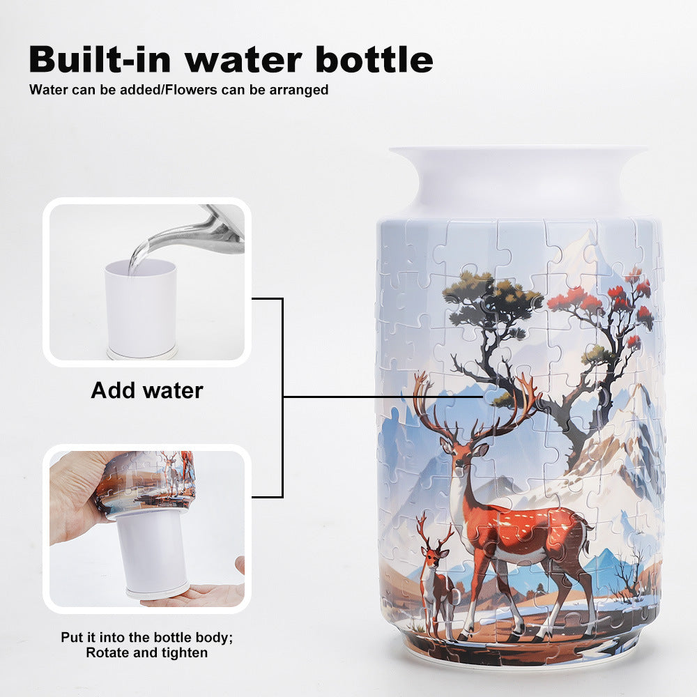 Colorful Style 4 DIY 3D Puzzle Vase - Creative Jigsaw Flower Holder with Waterproof Liner - Decorative Home Accent & Unique Gift  - Image 6