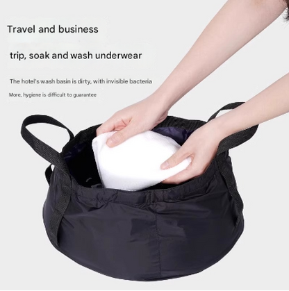 2 Pcs Dark Purple Ultra-Lightweight Collapsible Travel Basin - Waterproof Folding Bucket for Camping, Hiking & Outdoors (8.5L) - Image 5