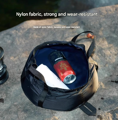 2 Pcs Black Ultra-Lightweight Collapsible Travel Basin - Waterproof Folding Bucket for Camping, Hiking & Outdoors (8.5L) - Image 4