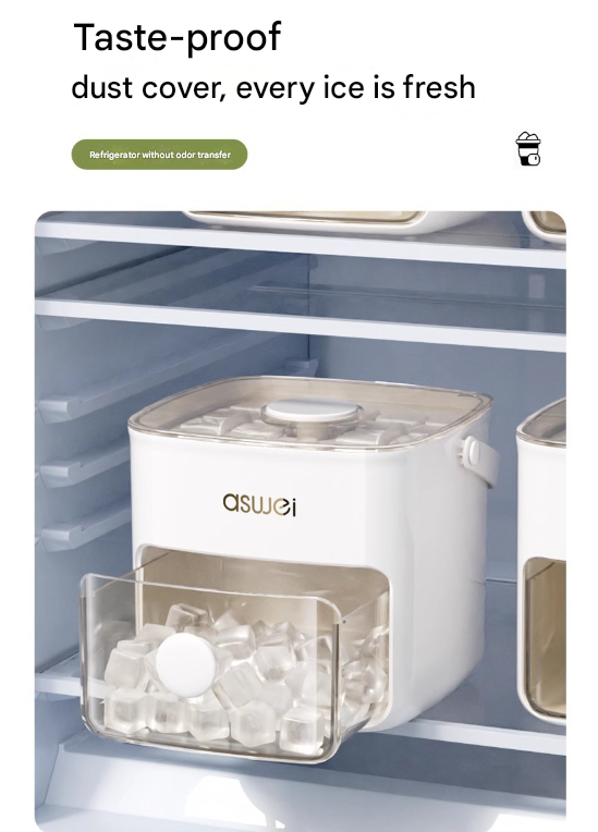 Blue Innovative Press-Release Ice Cube Maker - Dual Layer Trays & Storage Bin (48 Cubes) - Image 4