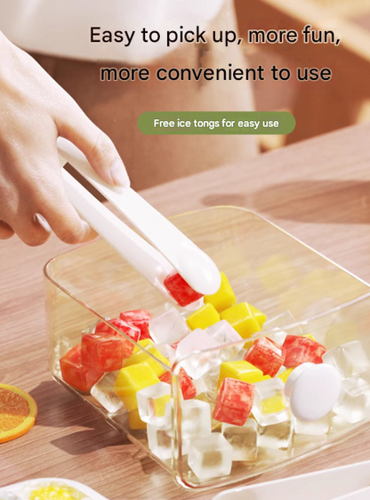 Blue Innovative Press-Release Ice Cube Maker - Dual Layer Trays & Storage Bin (48 Cubes) - Image 5