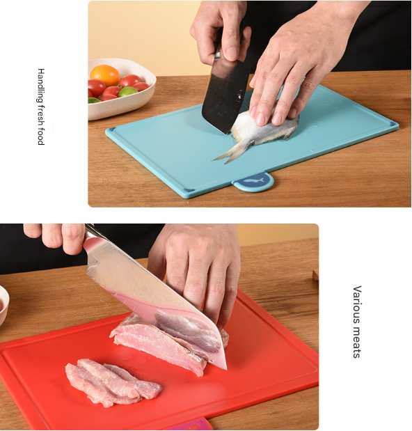 Coloerful 4-Piece Colour-Coded Index Cutting Board Set with Storage Stand - Food-Safe PP, Non-Slip, Easy Clean Kitchen Chopping Boards - Image 6