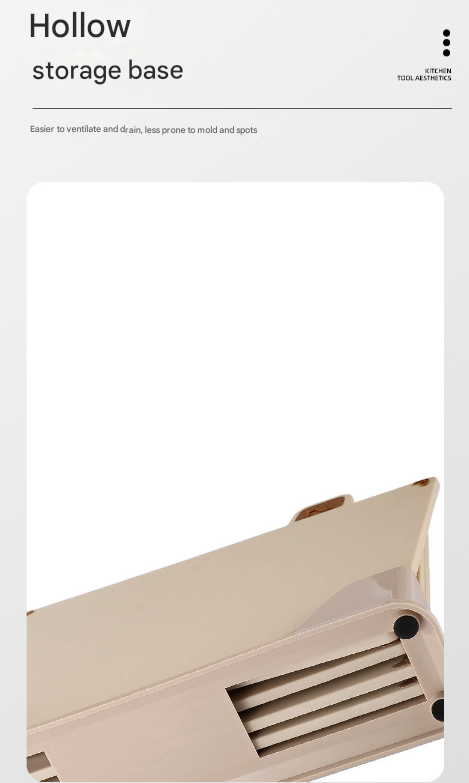 Beige 4-Piece Index Cutting Board Set with Ventilated Storage Stand - Food-Safe PP Kitchen Chopping Boards - Image 5