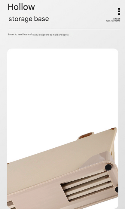 Beige 4-Piece Index Cutting Board Set with Ventilated Storage Stand - Food-Safe PP Kitchen Chopping Boards - Image 5