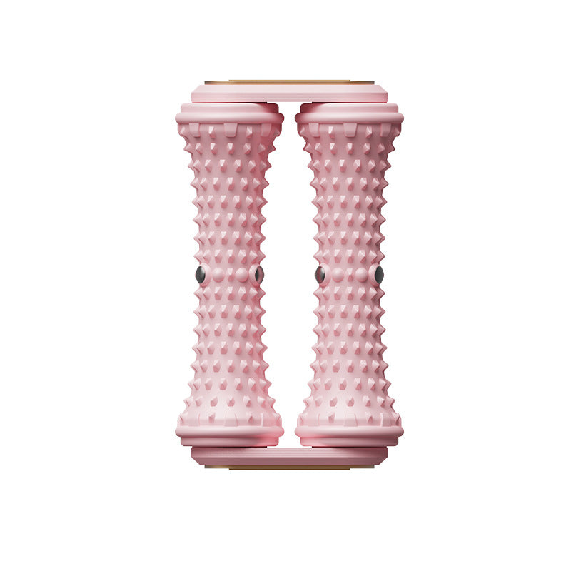 Pink Ergonomic Dual Foot Massage Roller - Deep Tissue Relief for Plantar Fasciitis, Arch Pain & Tired Feet