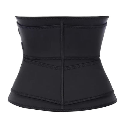 Size S Black Womens Sweat-Enhancing Waist Trainer Belt - Dual Strap Zipper Tummy Control Cincher for Workout & Postpartum Shaping - Image 7