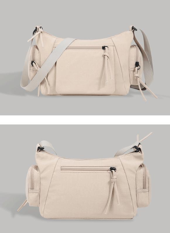 Black Chic Lightweight Multi-Pocket Oxford Crossbody Bag - Waterproof Retro Shoulder Bag for Women - Image 7