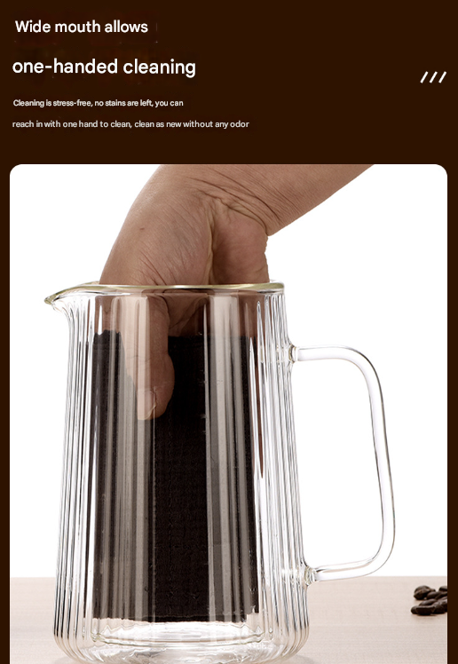 Transparent Elegant Ribbed Double Wall Glass French Press - 1000ml Heat Resistant Coffee and Tea Maker with Stainless Steel Filter - Image 8