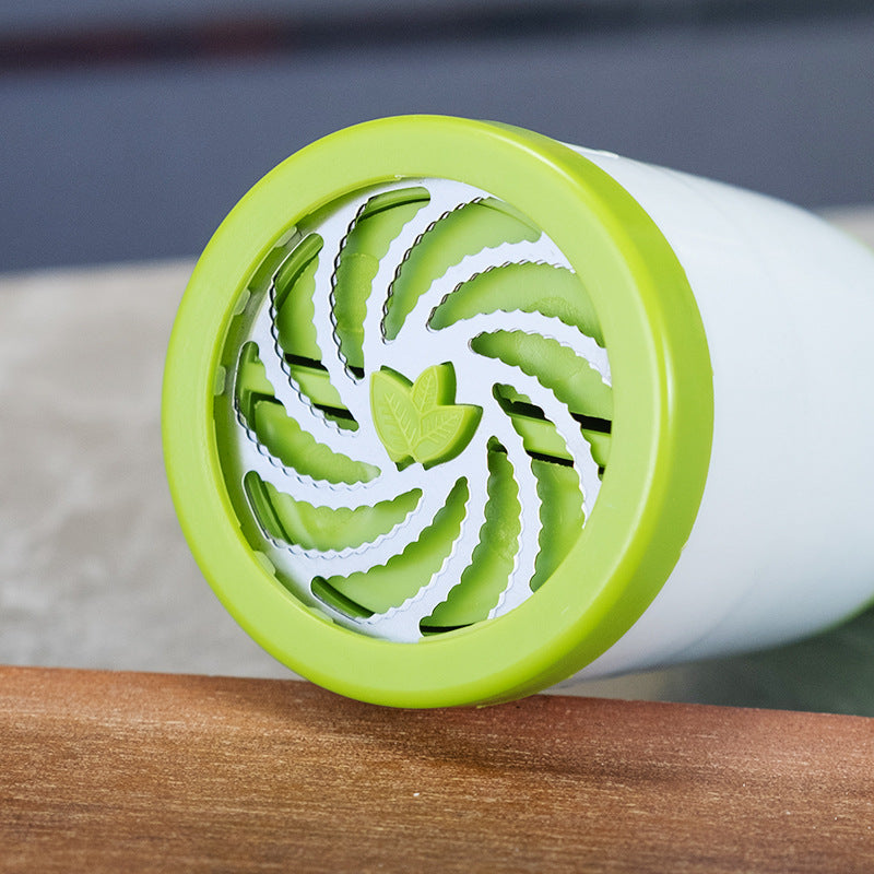 2 Pcs Green and White Manual Rotary Herb Grinder & Spice Mill - Effortless Mincing with Stainless Steel Blades for Fresh Herbs, Garlic & Spices - Image 3