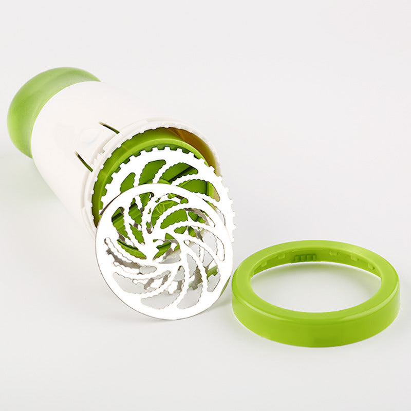 2 Pcs Green and White Manual Rotary Herb Grinder & Spice Mill - Effortless Mincing with Stainless Steel Blades for Fresh Herbs, Garlic & Spices - Image 4