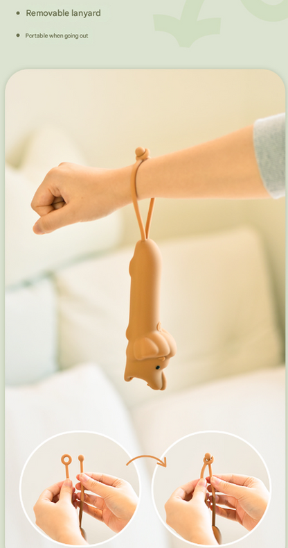 Brown Adorable Lion Silicone LED Flashlight for Kids - USB Rechargeable, Dimmable Brightness, Portable Night Light - Image 6