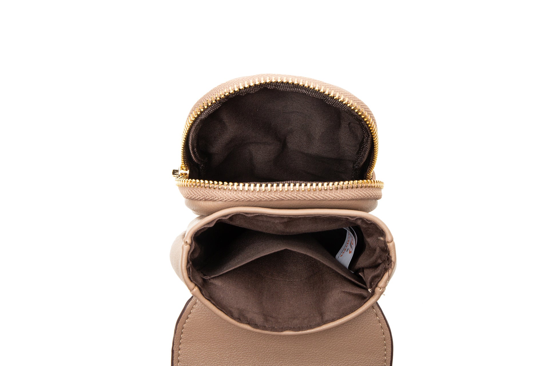 Beige Chic Quilted Crossbody Phone Bag - PU Leather Mini Purse with Floral Stitching & Adjustable Strap - Image 6