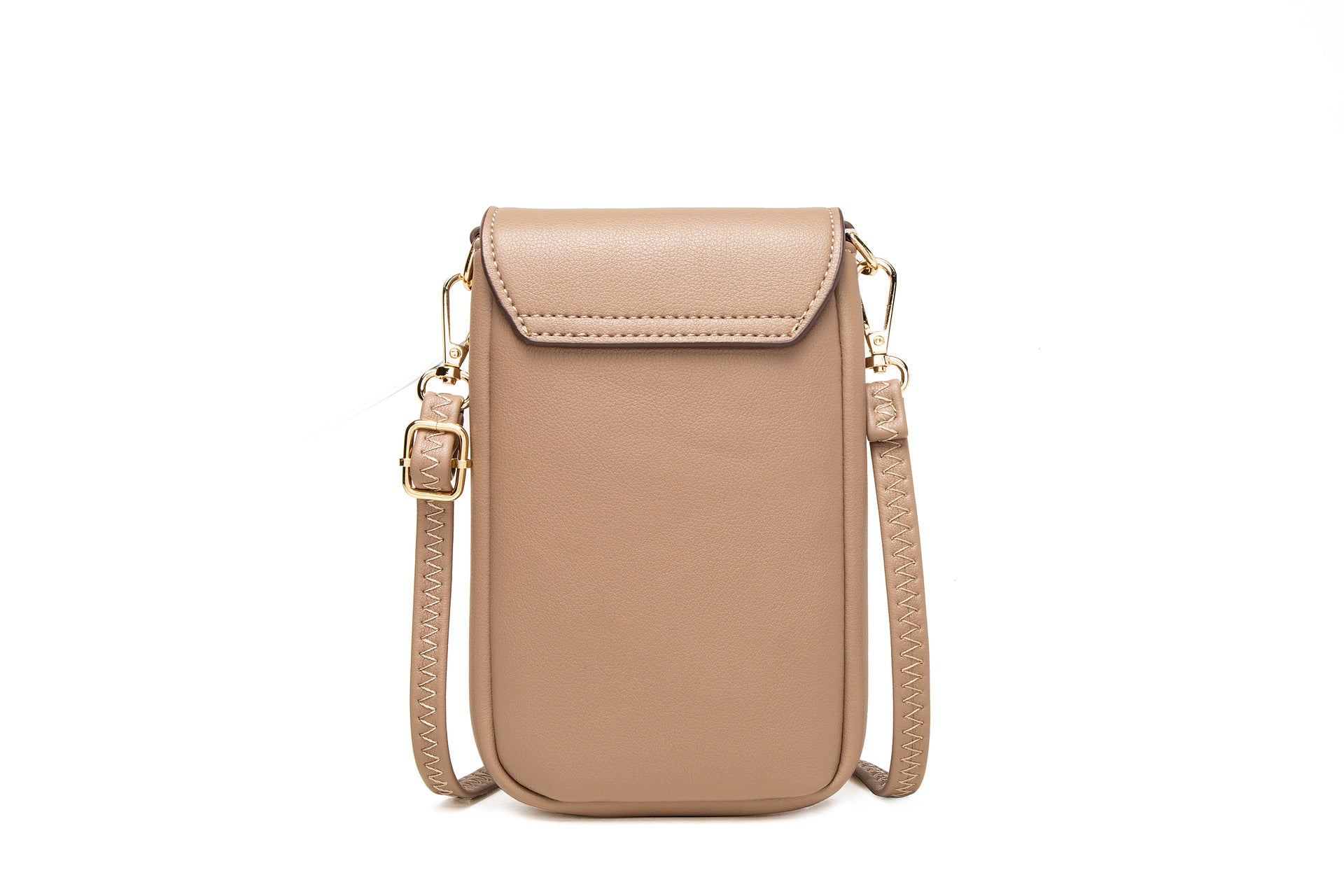 Yellow Chic Quilted Crossbody Phone Bag - PU Leather Mini Purse with Floral Stitching & Adjustable Strap - Image 5