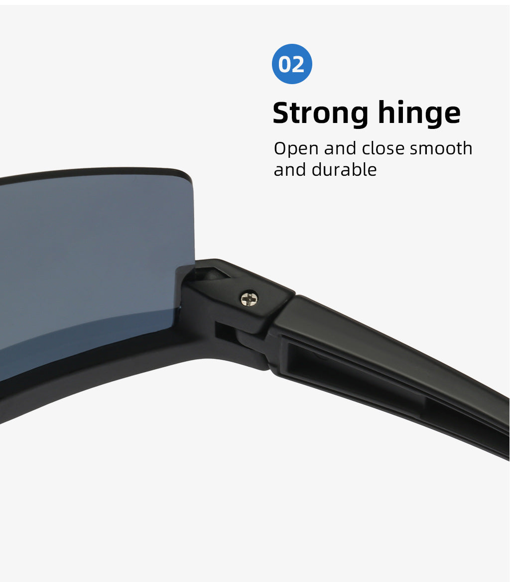 Blue Lenses With Black Temples Ultra-Light Polarized Sports Sunglasses - Wraparound Shield Design for Cycling & Outdoor Performance - Image 5