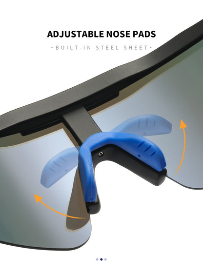 Blue Lenses With White Temples Ultra-Light Polarized Sports Sunglasses - Wraparound Shield Design for Cycling & Outdoor Performance - Image 7