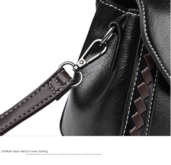 Pink Elegant Women's PU Leather Top Handle Satchel - Versatile Crossbody Bag with Classic Clasp & Braided Detail - Image 8