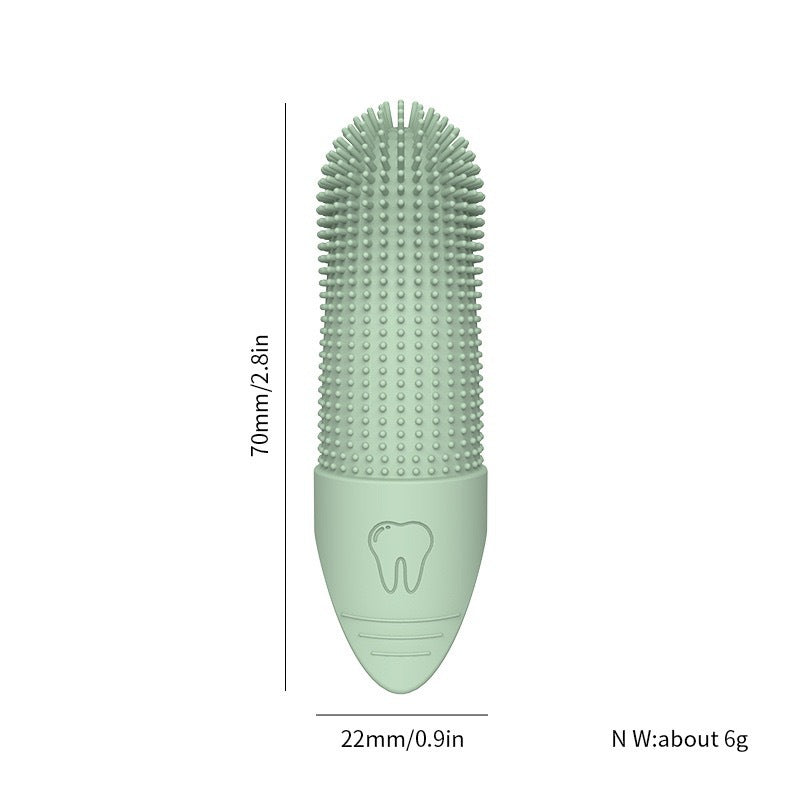 4 Pcs Beige Soft Silicone Pet Finger Toothbrush - Gentle Dental Care for Dogs & Cats, Tartar & Plaque Remover - Image 5