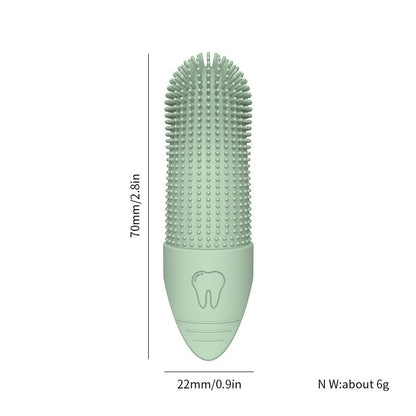 4 Pcs Beige Soft Silicone Pet Finger Toothbrush - Gentle Dental Care for Dogs & Cats, Tartar & Plaque Remover - Image 5