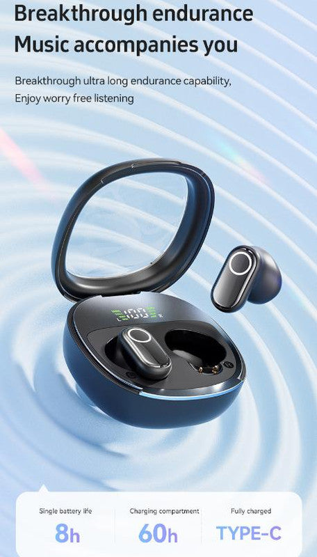 Beige Feather-Light TWS Earbuds - Bluetooth 5.4, Hi-Fi Sound, LED Display Case, 60H+ Playtime, Touch Control - Image 6