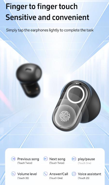 Beige Feather-Light TWS Earbuds - Bluetooth 5.4, Hi-Fi Sound, LED Display Case, 60H+ Playtime, Touch Control - Image 8