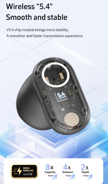 Purple Feather-Light TWS Earbuds - Bluetooth 5.4, Hi-Fi Sound, LED Display Case, 60H+ Playtime, Touch Control - Image 7