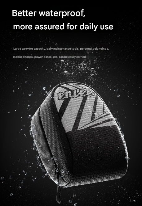 Black Compact Bike Saddle Bag - Quick-Release Water-Resistant Tail Pouch with Reflective Accents - Image 4