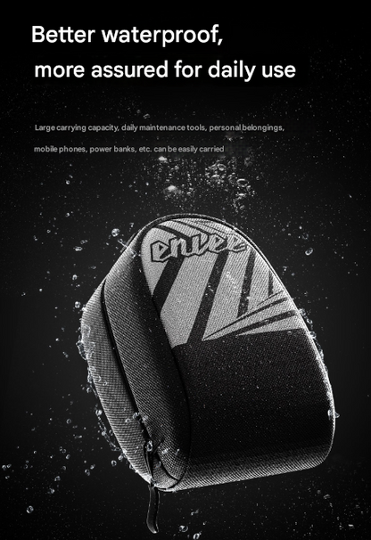 Black Compact Bike Saddle Bag - Quick-Release Water-Resistant Tail Pouch with Reflective Accents - Image 4