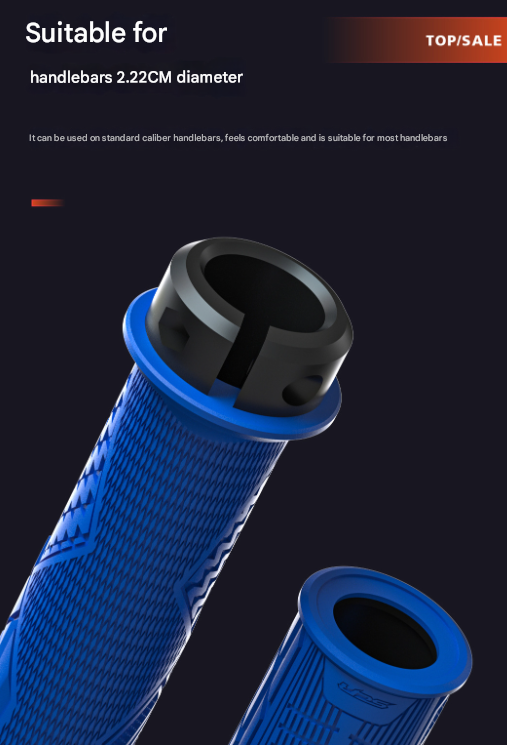 Red Ergonomic Lock-On Bike Grips - Anti-Slip TPR Rubber, Alloy Rings & Plugs for MTB & Commuter Bikes - Image 8