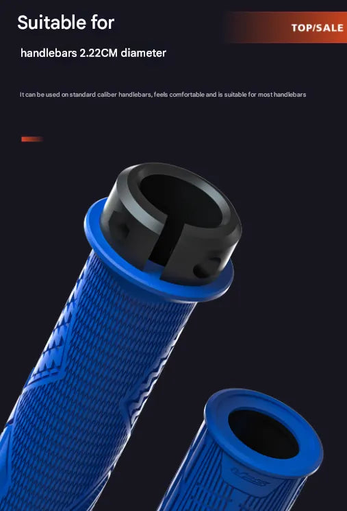 Red Ergonomic Lock-On Bike Grips - Anti-Slip TPR Rubber, Alloy Rings & Plugs for MTB & Commuter Bikes - Image 8
