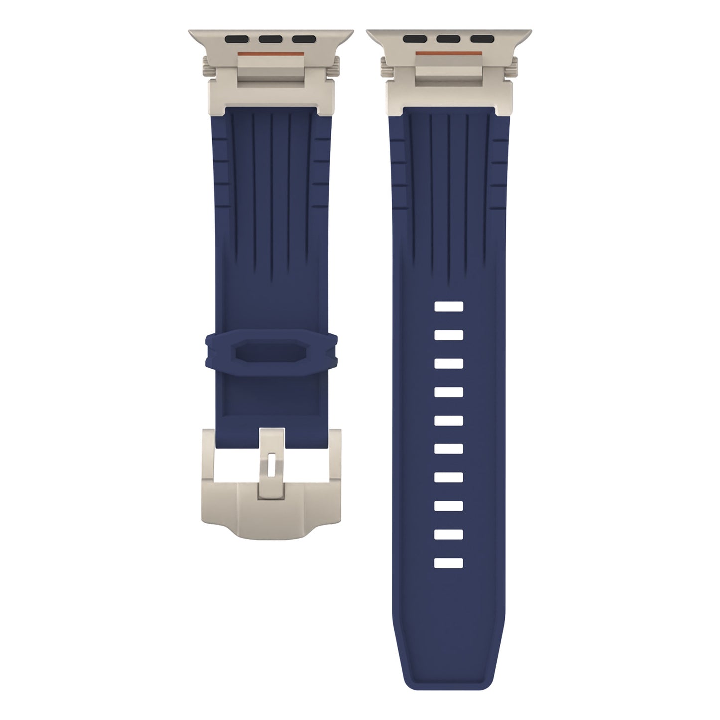 Dark Blue Rugged Tactical Silicone Strap for Apple Watch Ultra & Series - Heavy-Duty Metal Clasp