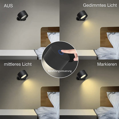 Black Rechargeable LED Magnetic Wall Light - Touch Control, 3 Colors & Dimmable, USB Portable Night Lamp for Reading & Cabinets - Image 5