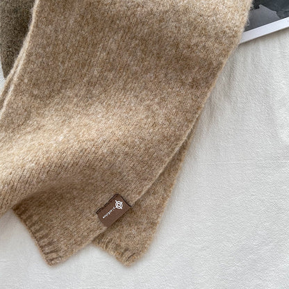Khaki Luxuriously Soft Wool Blend Knit Scarf - Cozy Warm Solid Colour Unisex Winter Essential - Image 4