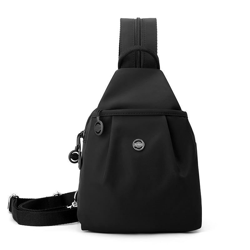 Black Versatile Women's Convertible Mini Backpack & Sling Bag - Stylish Anti-Theft Oxford Cloth Daypack, Fits 9.7in iPad
