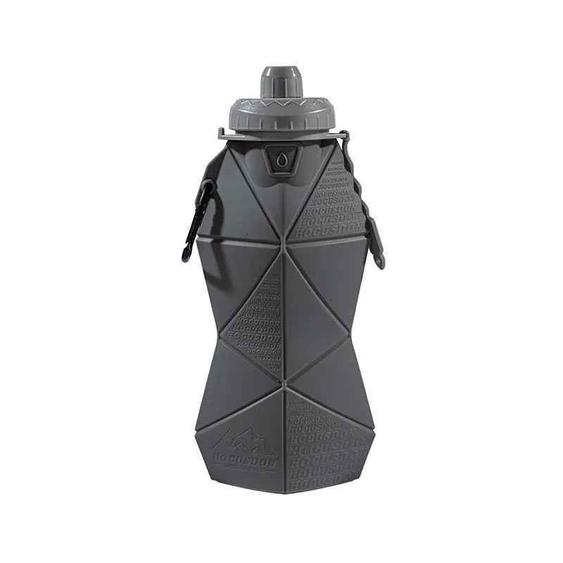 Dark Grey and Grey Cup Lid Ultimate Foldable Silicone Water Bottle - Lightweight Leakproof Travel & Sports Hydration - 700ml