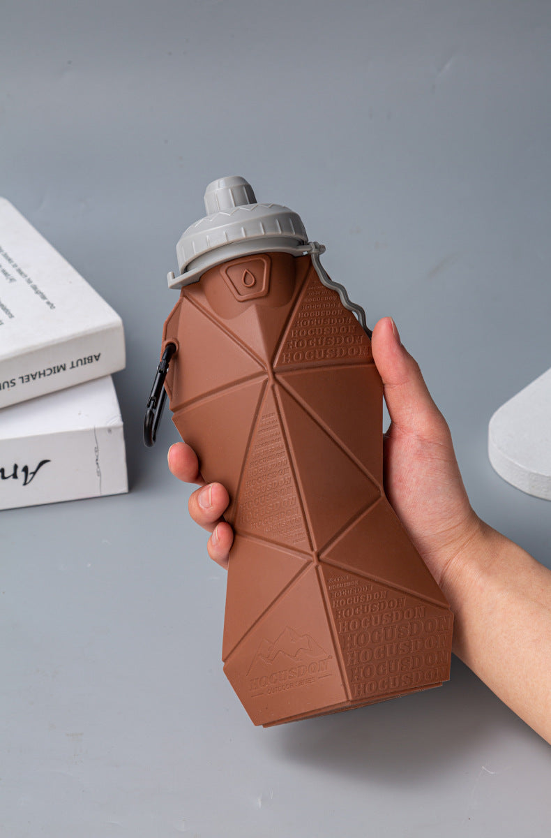 Dark Grey and Grey Cup Lid Ultimate Foldable Silicone Water Bottle - Lightweight Leakproof Travel & Sports Hydration - 700ml - Image 5