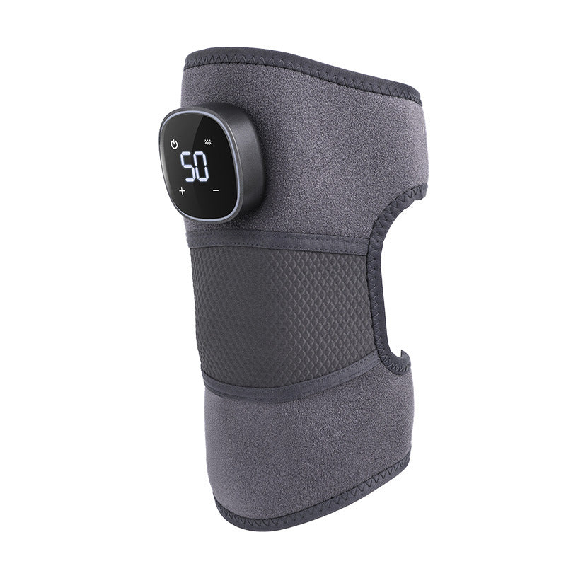 Grey Wireless Heated Knee Massager Brace - Rechargeable Vibration & Heat Therapy for Joint Pain Relief & Arthritis Support - Image 2