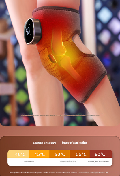 Grey Wireless Heated Knee Massager Brace - Rechargeable Vibration & Heat Therapy for Joint Pain Relief & Arthritis Support - Image 5