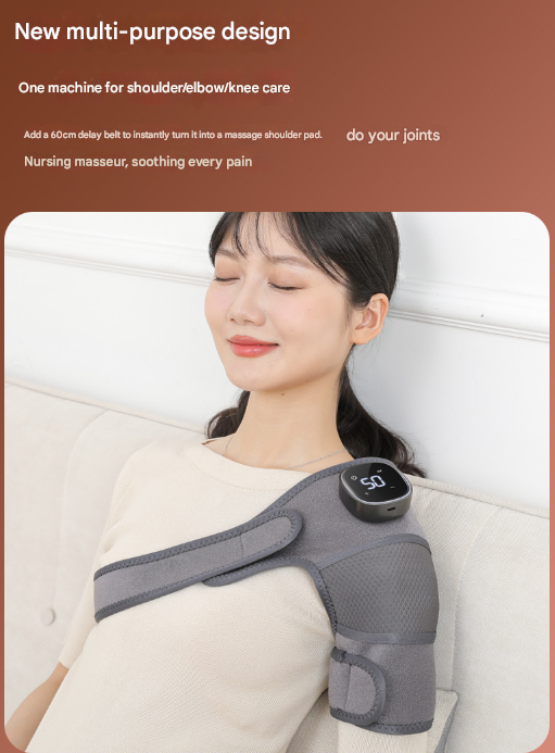Grey Wireless Heated Knee Massager Brace - Rechargeable Vibration & Heat Therapy for Joint Pain Relief & Arthritis Support - Image 6