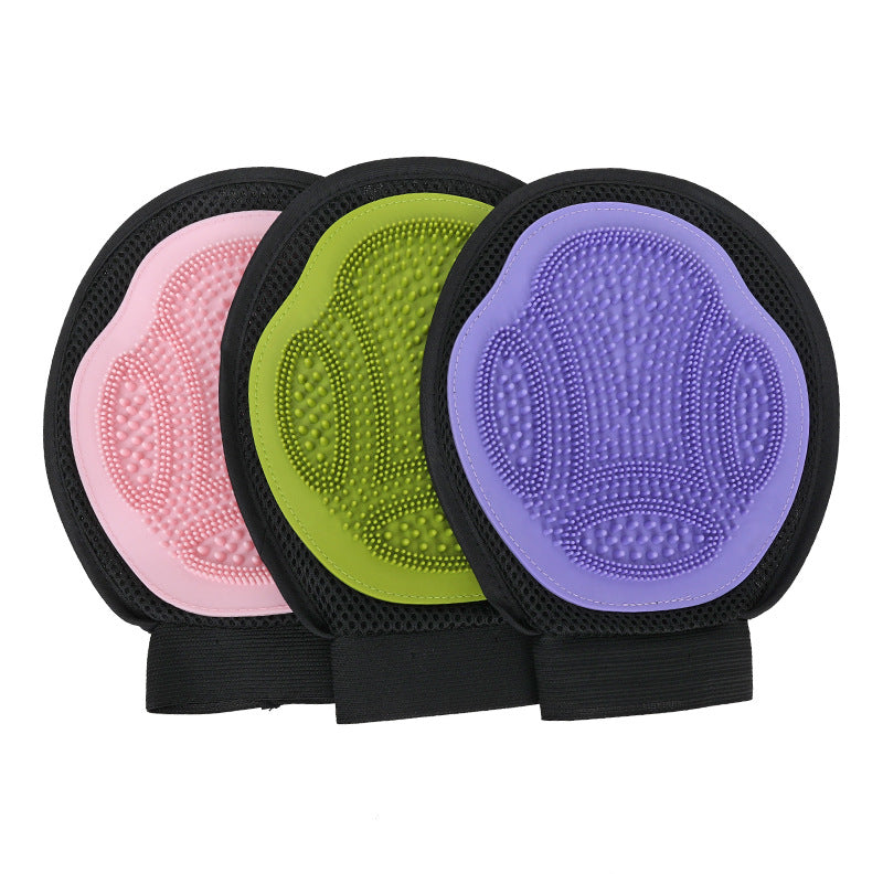 Purple 3-Pack Gentle Pet Grooming Glove - Deshedding, Bathing & Massage Mitt for Dogs & Cats, Breathable & Adjustable - Image 2