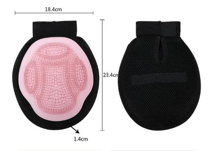 Green 3-Pack Gentle Pet Grooming Glove - Deshedding, Bathing & Massage Mitt for Dogs & Cats, Breathable & Adjustable - Image 3