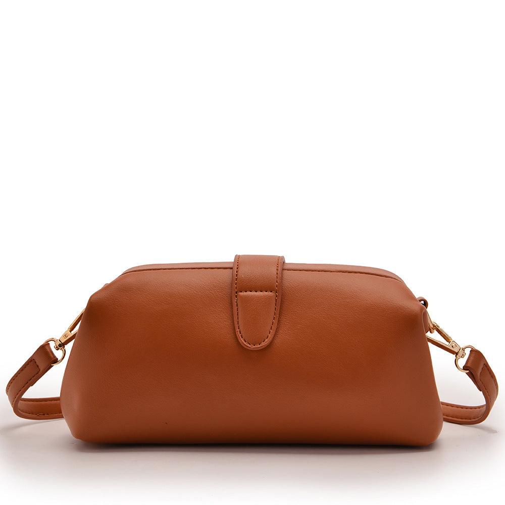 Brown Chic Vintage Inspired PU Leather Crossbody Bag - Small Frame Doctor Style Purse with Adjustable Strap - Image 5