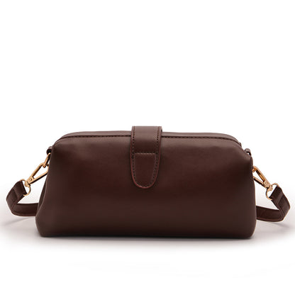 Coffee Chic Vintage Inspired PU Leather Crossbody Bag - Small Frame Doctor Style Purse with Adjustable Strap - Image 5