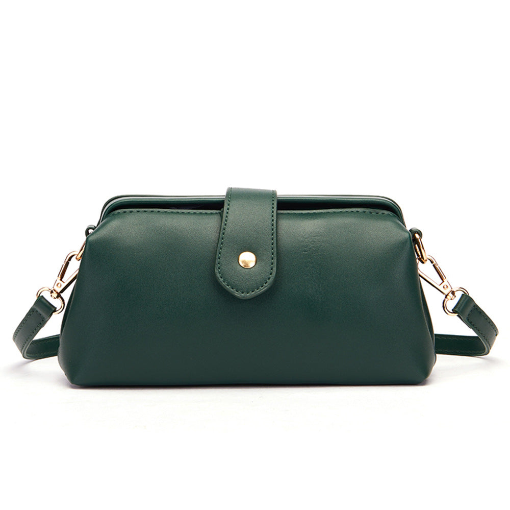 Dark Green Chic Vintage Inspired PU Leather Crossbody Bag - Small Frame Doctor Style Purse with Adjustable Strap - Image 4