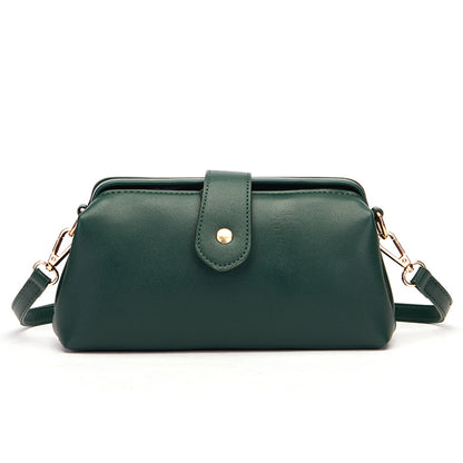 Dark Green Chic Vintage Inspired PU Leather Crossbody Bag - Small Frame Doctor Style Purse with Adjustable Strap - Image 4
