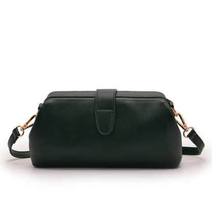 Dark Green Chic Vintage Inspired PU Leather Crossbody Bag - Small Frame Doctor Style Purse with Adjustable Strap - Image 5