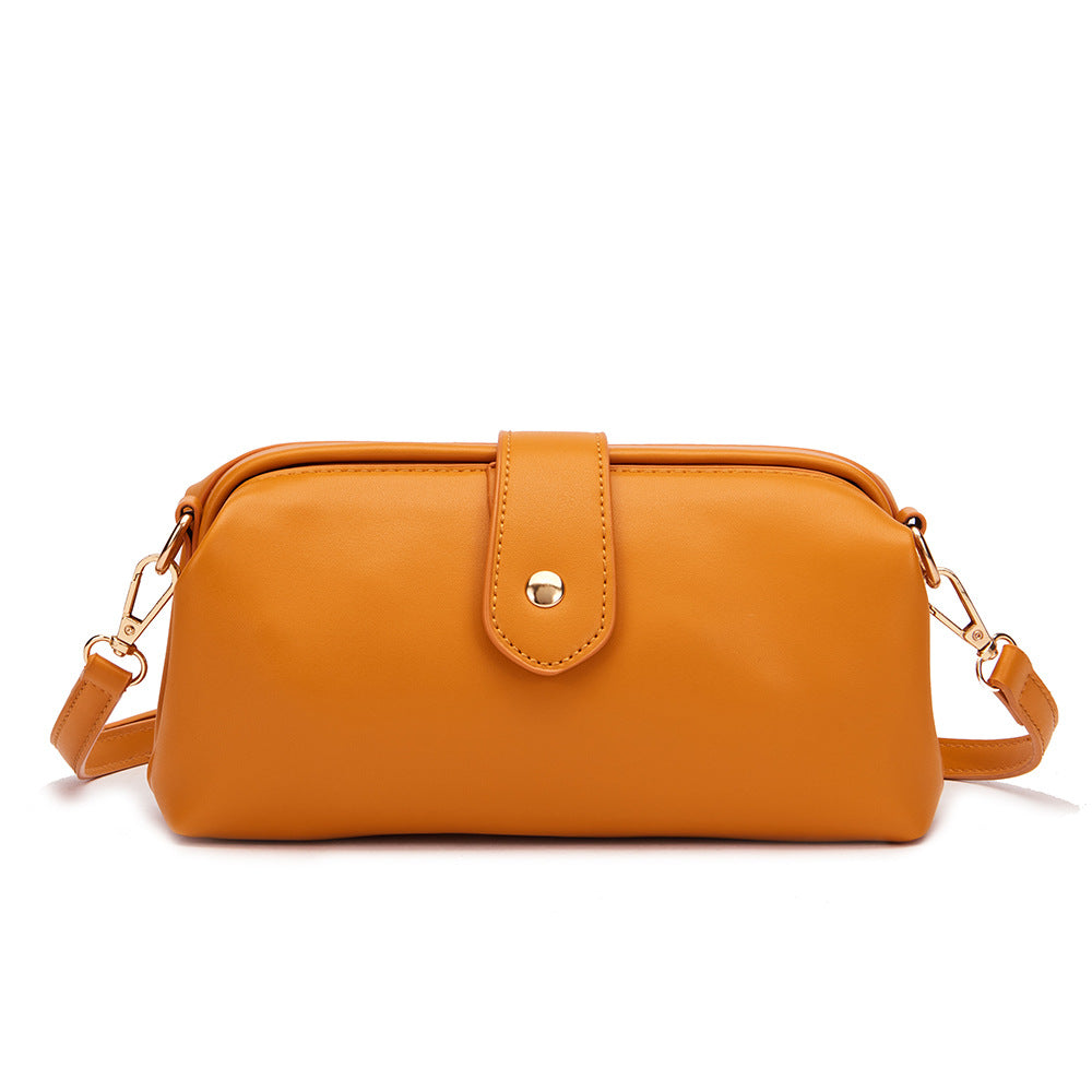 Yellow Chic Vintage Inspired PU Leather Crossbody Bag - Small Frame Doctor Style Purse with Adjustable Strap - Image 4